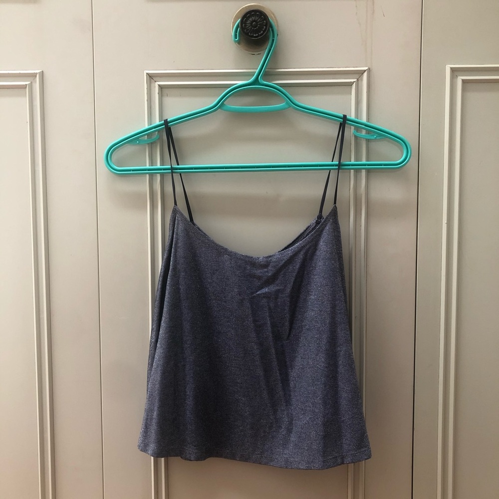 Only hearts metallic backless tank